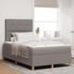 vidaXL Lit boxspring avec matelas taupe petit double tissu 3339606