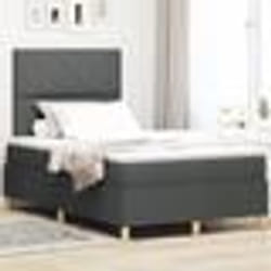 vidaXL Lit box spring avec matelas gris foncé petit double en tissu 3339680