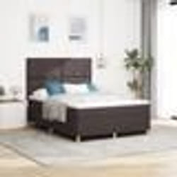 vidaXL Lit box spring avec matelas brun foncé 140x190 cm tissu 3339696