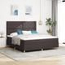 vidaXL Lit avec sommier et matelas marron foncé super king 3339717