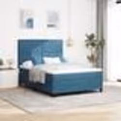 Lit Box Spring vidaXL avec Matelas Bleu Foncé 140x190 cm Velours 3339768