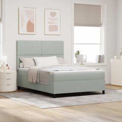 Vidaxl - Lit À Ressorts Avec Matelas Gris Clair 160 X 200 Cm Velours