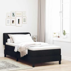 Vidaxl Lit Boxspring Avec Matelas Avec Matelas Noir 90 X 190 Cm Tissu