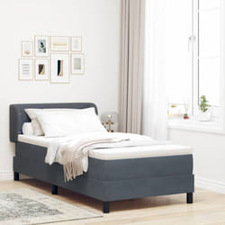 Vidaxl Lit À Ressorts Avec Matelas Gris Foncé 80x200 Cm En Velours