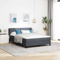 Vidaxl Lit À Ressorts Avec Matelas Gris Foncé 80x200 Cm En Velours