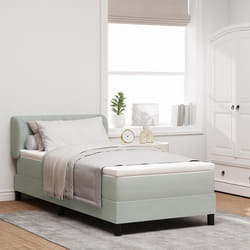 Lit à ressort vidaXL avec matelas Gris clair 90x190 cm Velours 3340418