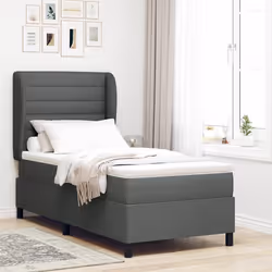 Lit coffre avec matelas gris foncé 100x200 cm en tissu 3340488