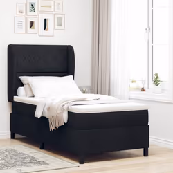 Lit Box Spring vidaXL avec Matelas Noir 100x200 cm Tissu 3340615