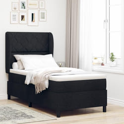 Lit Box Spring vidaXL avec Matelas Noir 100x200 cm Tissu 3340615
