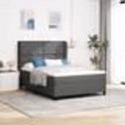 Lit Box Spring vidaXL avec Matelas - Gris Foncé 140x190 cm Tissu 3340621