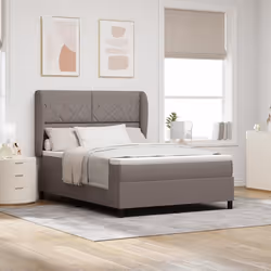 Lit Box Spring vidaXL avec Matelas - Taupe 140x190 cm Tissu 3340624