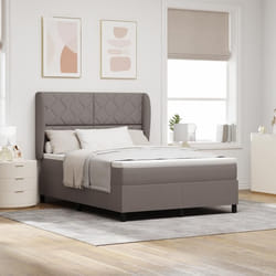 Lit Box Spring vidaXL avec Matelas - Taupe 140x190 cm Tissu 3340624