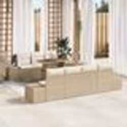 vidaXL Ensemble de jardin de 8 pièces avec des coussins en rotin synthétique beige et acacia