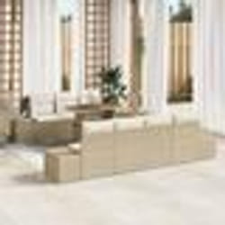 vidaXL Ensemble de jardin de 8 pièces avec des coussins en rotin synthétique beige et acacia