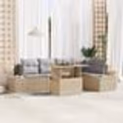 vidaXL Set de jardin de 6 pièces avec coussins beige en poly rotin et acacia