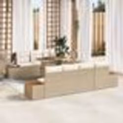 vidaXL Ensemble de salle à manger pour jardin avec coussin 8 pcs Beige