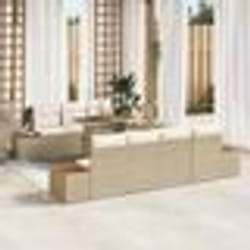 vidaXL Ensemble de salle à manger pour jardin avec coussin 8 pcs Beige