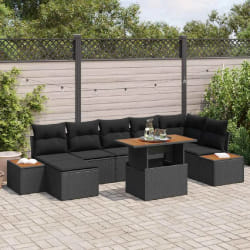 vidaXL Ensemble de salle à manger pour jardin 8 pcs Noir et Marron