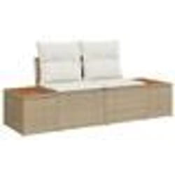 vidaXL Ensemble de Salle à Manger de Jardin 8 Pièces avec Coussins Beige en Poly Rattan Acacia