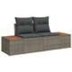vidaXL Set de jardin 9 pièces avec des coussins en rotin gris et en acacia
