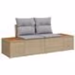 vidaXL Set de salle à manger de jardin 9 pièces avec des coussins en poly rotin beige et acacia