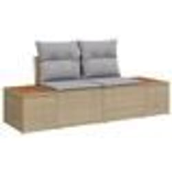 vidaXL Set de salle à manger de jardin 9 pièces avec des coussins en poly rotin beige et acacia