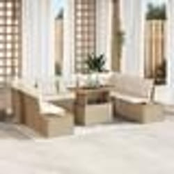 vidaXL Ensemble de salle à manger de jardin 10 pièces avec coussins en beige poly rotin et acacia