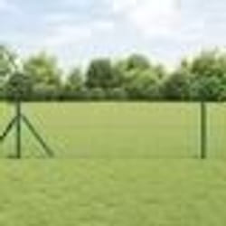 Pots de clôture vidaXL 26 pcs Vert Ø32 mm 100 cm Acier galvanisé