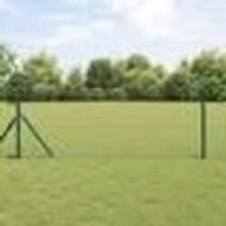 vidaXL Poteaux de clôture 52 pcs Vert Ø32 mm 100 cm Acier galvanisé