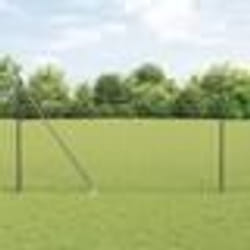 Poteaux de clôture vidaXL avec pointe 52 pcs Ø32 mm 170 cm Acier galvanisé