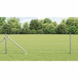 Poteaux de clôture vidaXL avec pointe 52 pcs Ø32 mm 120 cm en acier galvanisé