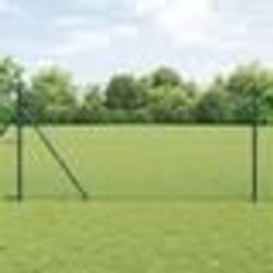vidaXL Jeu de Poteaux de Clôture Vert 1 x 10 m Acier galvanisé