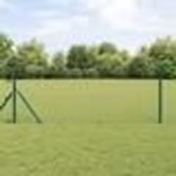 vidaXL Jeu de Poteaux de Clôture Vert 0.4 x 25 m Acier galvanisé