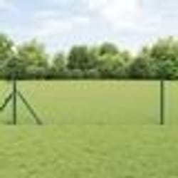 vidaXL Jeu de Poteaux de Clôture Vert 0.8 x 25 m Acier galvanisé