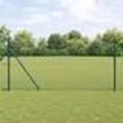 vidaXL Jeu de Poteaux de Clôture Vert 1.2 x 25 m Acier galvanisé