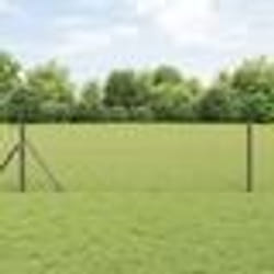 vidaXL Jeu de Poteaux de Clôture Gris 0.8 x 10 m Acier galvanisé