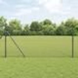 vidaXL Jeu de Poteaux de Clôture Gris 1.2 x 25 m Acier galvanisé