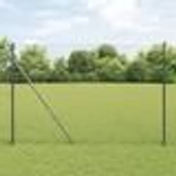 vidaXL Jeu de Poteaux de Clôture Gris 1.5 x 25 m Acier galvanisé & PVC
