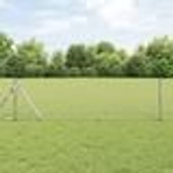 vidaXL Jeu de Poteaux de Clôture Argent 0.4 x 10 m Acier galvanisé