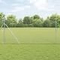 vidaXL Jeu de Poteaux de Clôture Argent 1.4 x 10 m Acier galvanisé
