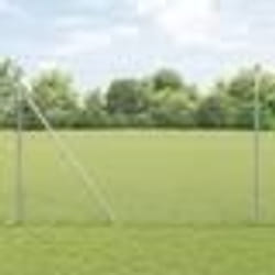 vidaXL Jeu de Poteaux de Clôture Argent 1.6 x 10 m Acier galvanisé