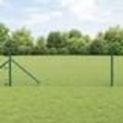 vidaXL Jeu de Poteaux de Clôture Vert 0.4 x 10 m Acier galvanisé