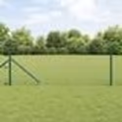 vidaXL Jeu de Poteaux de Clôture Vert 0.6 x 10 m Acier galvanisé