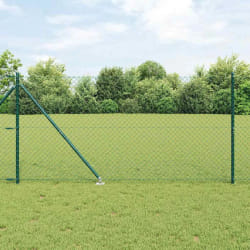 vidaXL Clôture en treillis avec poteaux Vert 1.2 x 10 m Acier