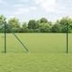vidaXL Jeu de Poteaux de Clôture Vert 1 x 10 m Acier galvanisé