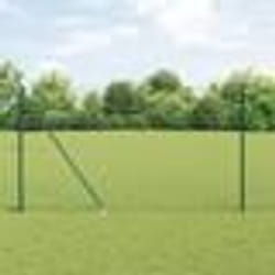 vidaXL Jeu de Poteaux de Clôture Vert 1.6 x 10 m Acier galvanisé