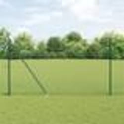 vidaXL Jeu de Poteaux de Clôture Vert 1.6 x 25 m