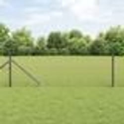 vidaXL Jeu de Poteaux de Clôture Gris 0.6 x 10 m Acier galvanisé