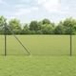 vidaXL Jeu de Poteaux de Clôture Gris 1 x 10 m Acier galvanisé