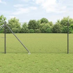 vidaXL Jeu de Poteaux de Clôture Gris 1.2 x 10 m Acier galvanisé